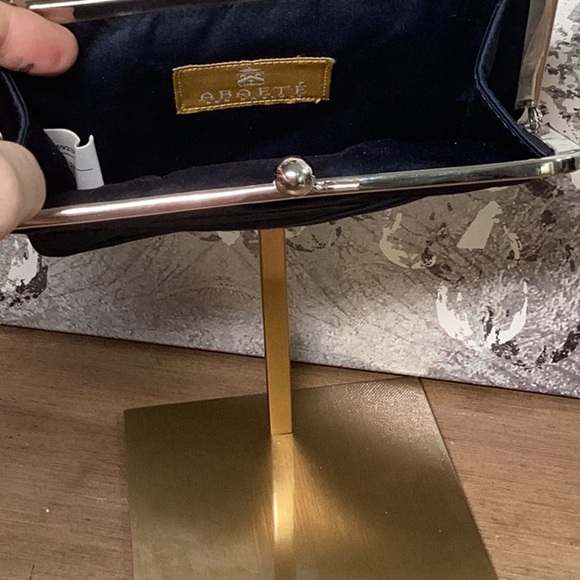 Blue Ruffled Fabric Clutch Bag - Picture 2 of 3